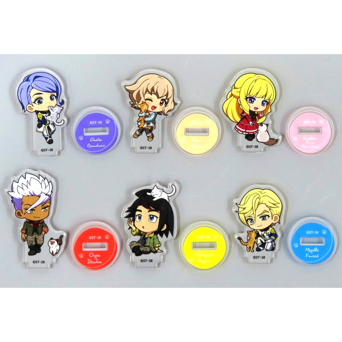 Set of 6 Mobile Suit Gundam: Iron-Blooded Orphans x Karaoke Manekineko Mini Acrylic Stand [USED]