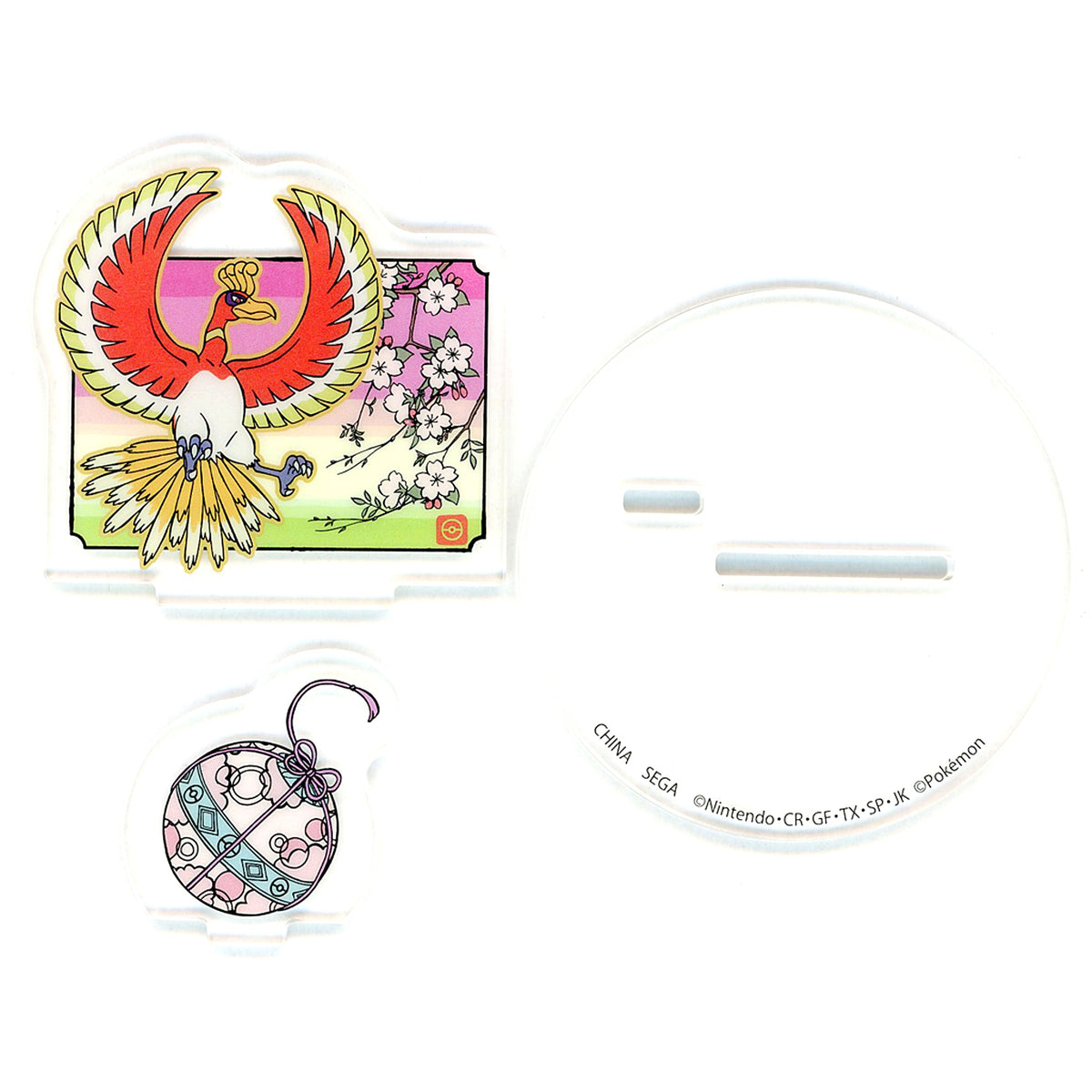 Ho-Oh Twin Clear Acrylic Stand Pokemon [USED]