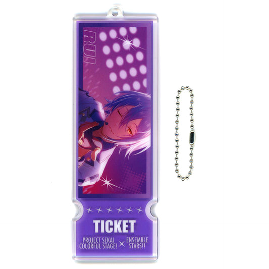 Rui Kamishiro Project SEKAI Colorful Stage! feat. Hatsune Miku x Ensemble Stars!! Ticket Style Acrylic Keychain EX [USED]