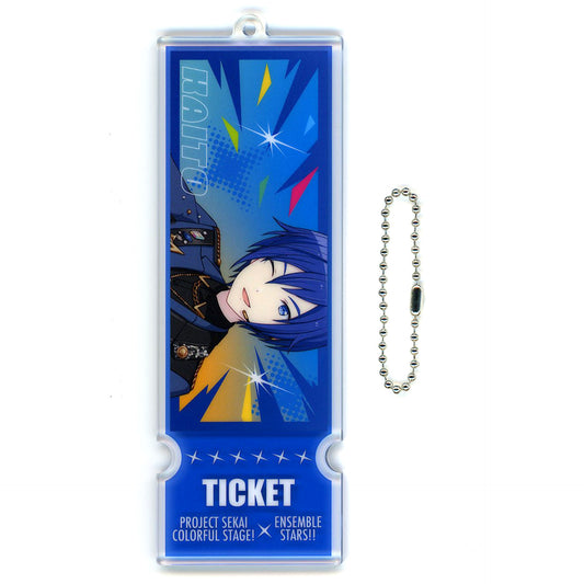 KAITO Project SEKAI Colorful Stage! feat. Hatsune Miku x Ensemble Stars!! Ticket Style Acrylic Keychain EX [USED]