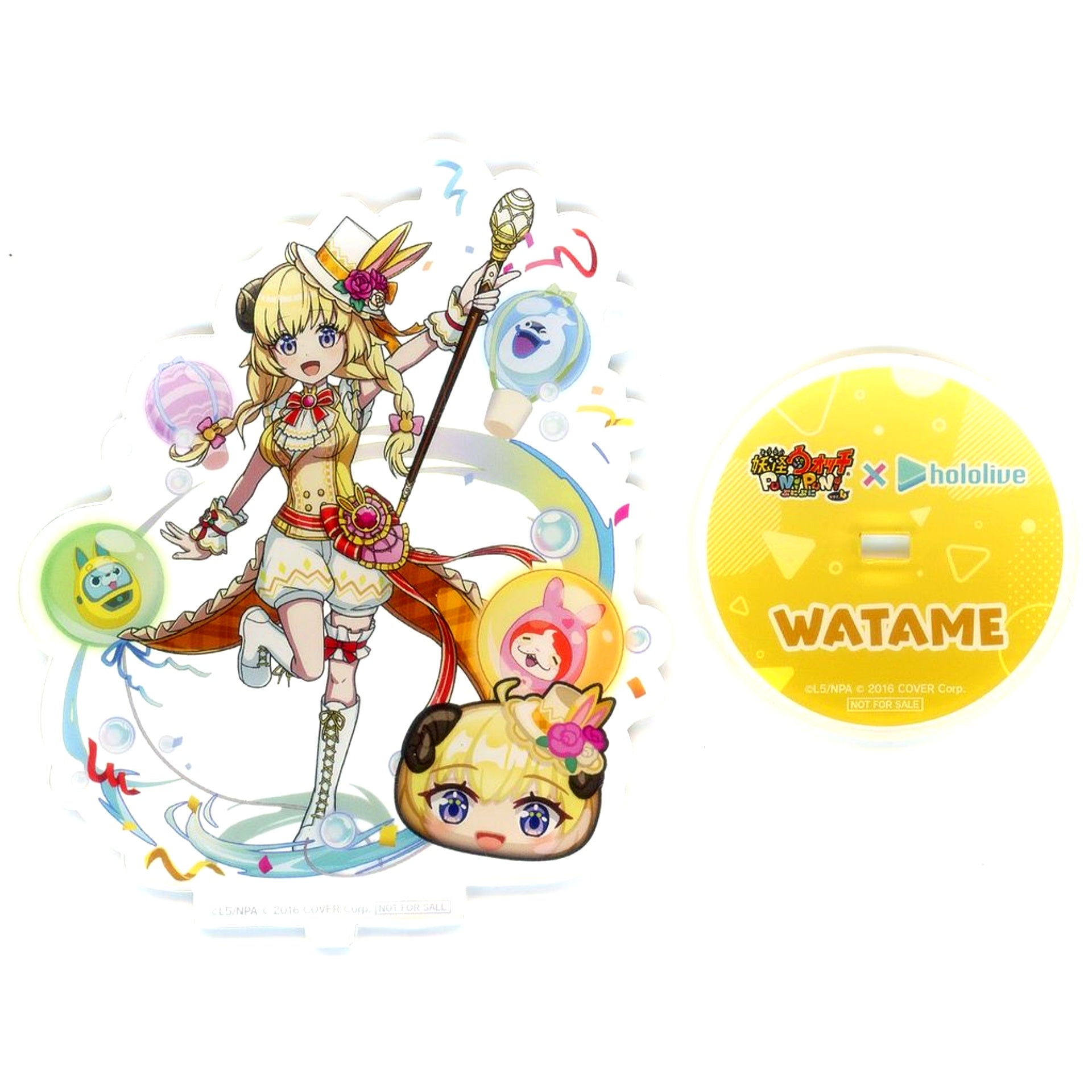 Tsunomaki Watame Original Acrylic Stand Yo-kai Watch Puni Puni x Virtual YouTuber Hololive Follow and RT Campaign Lottery Winner Prize [USED]