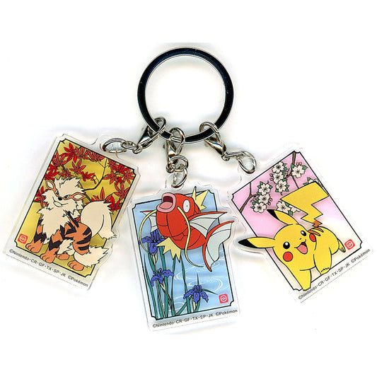 Pikachu & Magikarp & Arcanine Pokemon 3-Part Acrylic Keychain Japanese Pattern [USED]