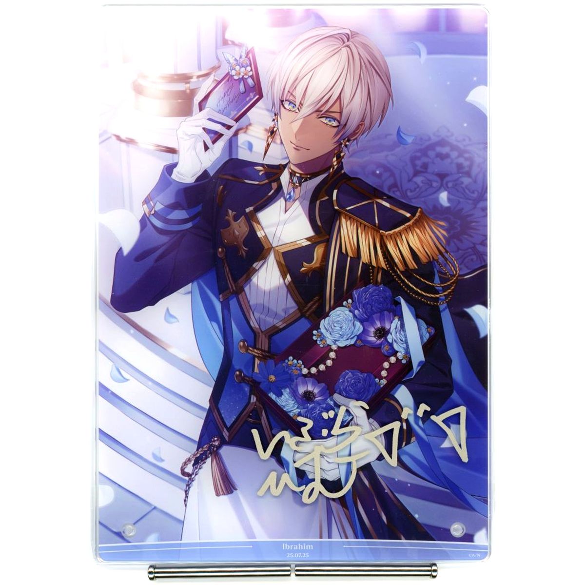 Ibrahim B5 Acrylic Panel Gold Foil Replica Autographed Virtual YouTuber Nijisanji Ibrahim Birthday 2025 [USED]