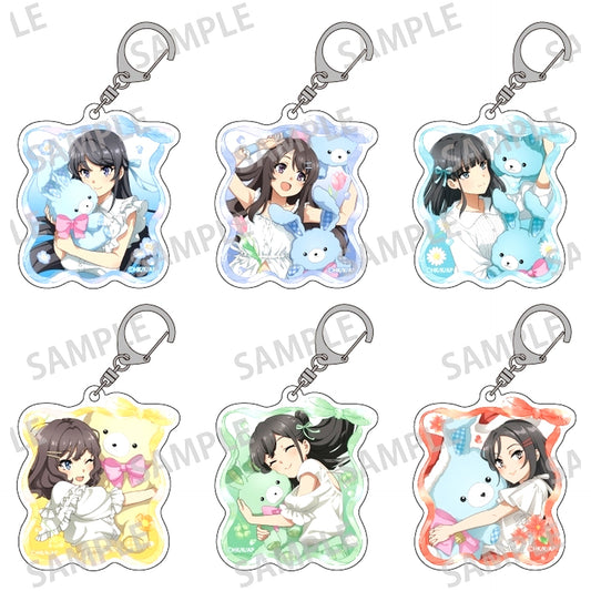 Set of 6 Rascal Does Not Dream of Santa Claus Trading Acrylic Keychain Usa Nui Dakko [USED]