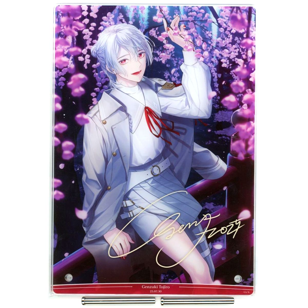 Genzuki Tojiro B5 Acrylic Panel Gold Foil Replica Autographed Virtual YouTuber Nijisanji Genzuki Tojiro Birthday 2025 Included Item [USED]