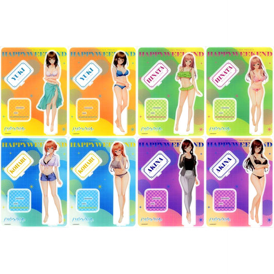 Set of 8 C Prize Acrylic Stand PC Software Happy Weekend FANZA Online Kuji [USED]