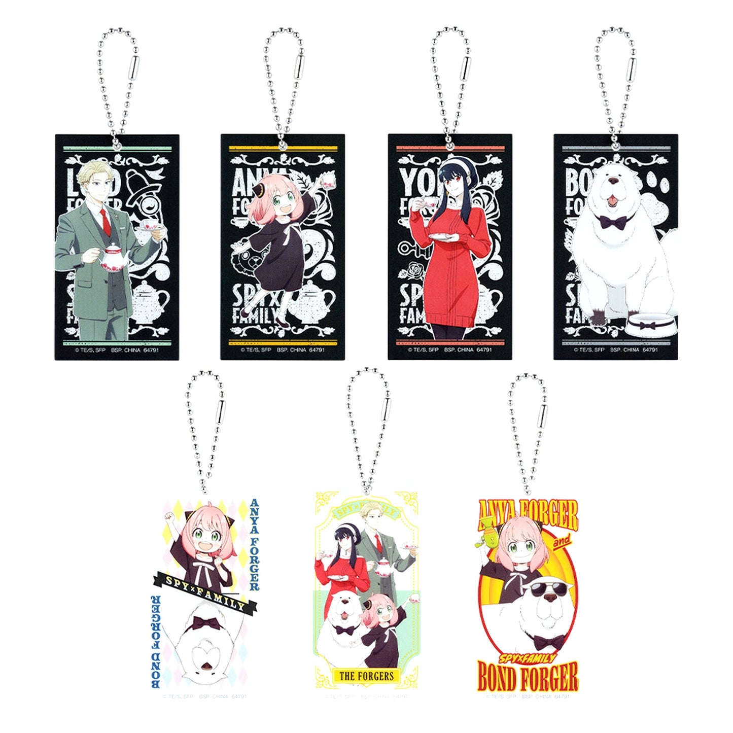 Set of 7 SPY x FAMILY Acrylic Charm Ichiban Kuji -Thanks for being you.- Prize H [USED]