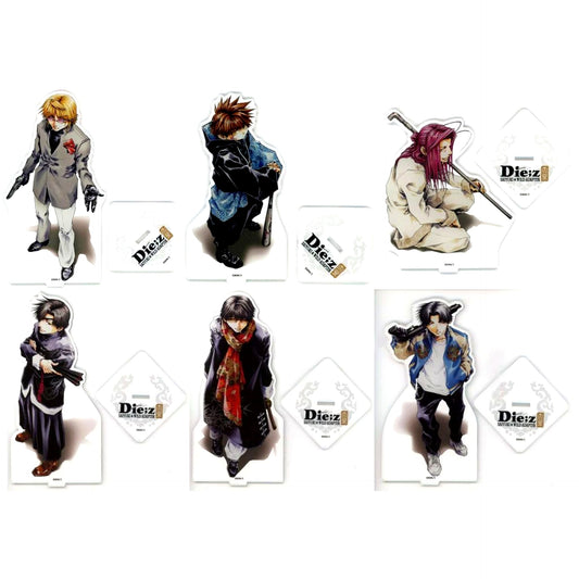 Set of 6 B Prize Acrylic Stand Kuji Mate Saiyuki & WILD ADAPTER Die;z [USED]
