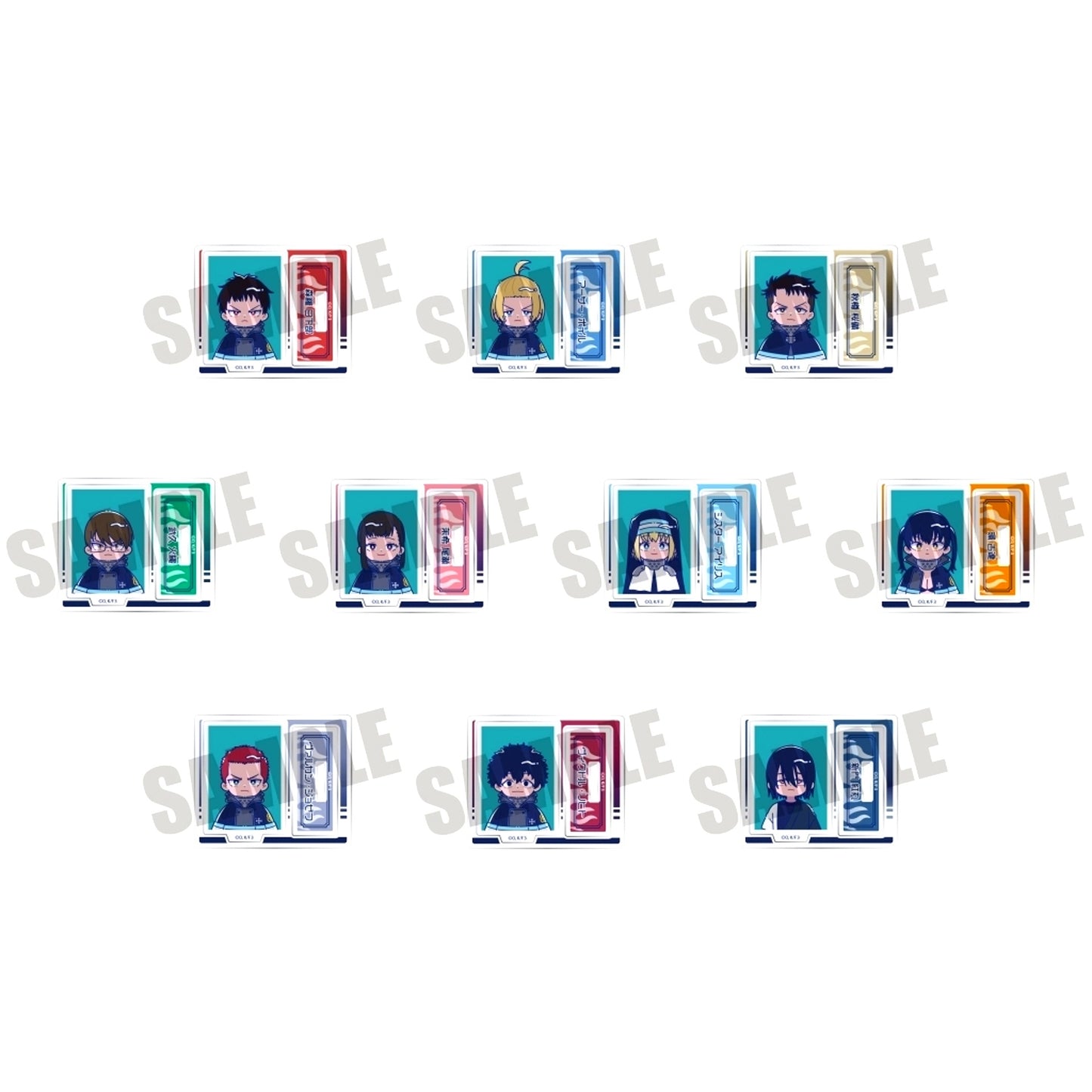 Set of 10 TV Anime Fire Force Season 3 New Retro Trading Mini Mini Stand [USED]