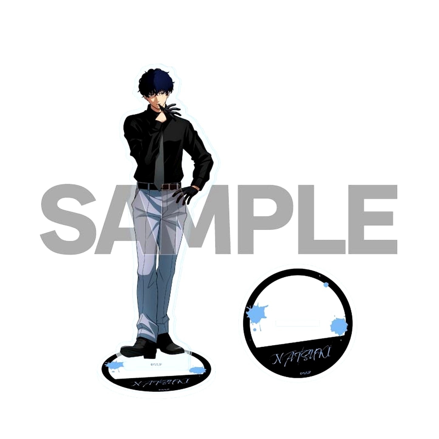 55 Natsuki Seba Sakamoto Days Leather Gloves Ver. Illustration Acrylic Stand [USED]