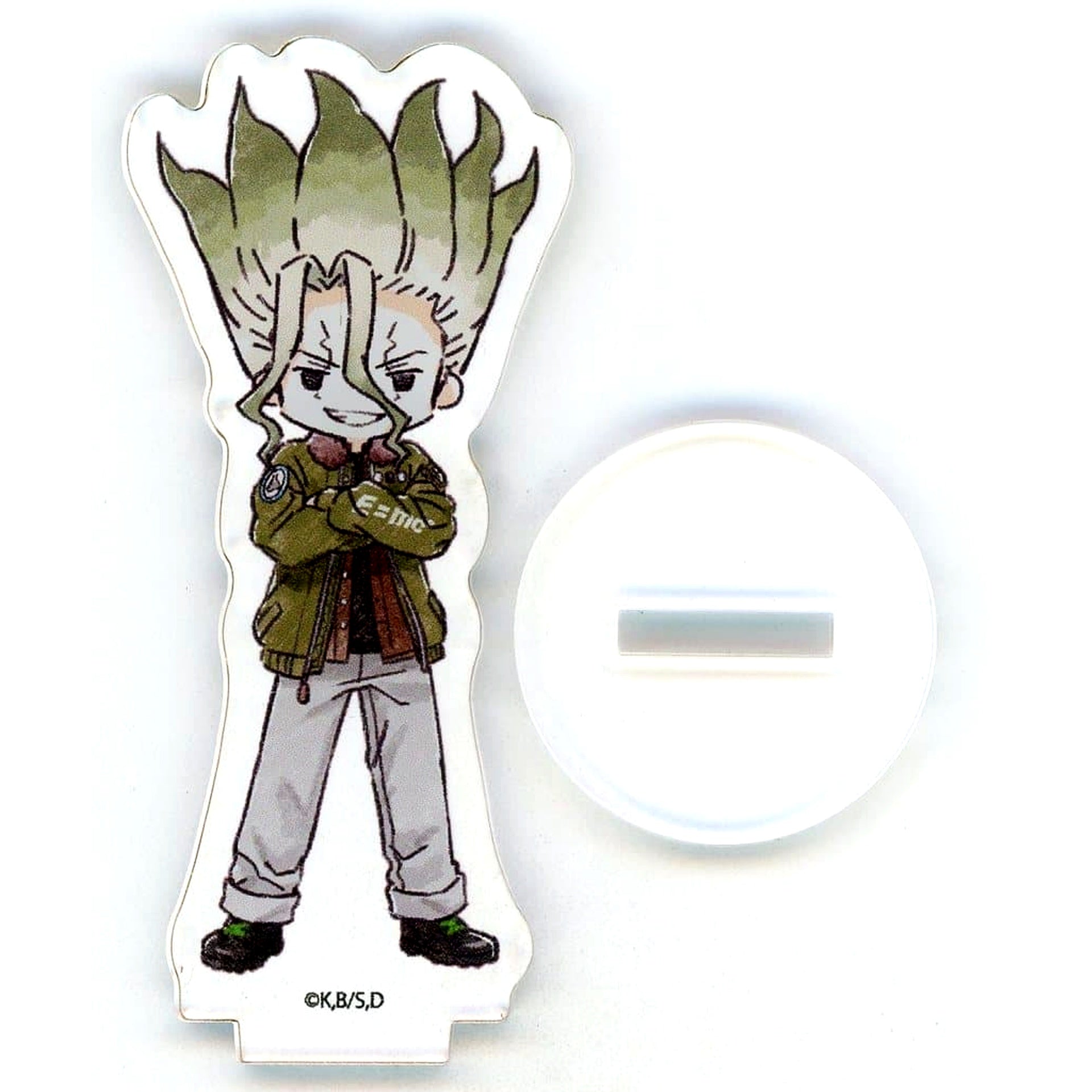 Senku Ishigami Dr. STONE GraffArt Illustration Pop Up Store Acrylic Petit Stand No.18 Flight Jacket Ver. [USED]