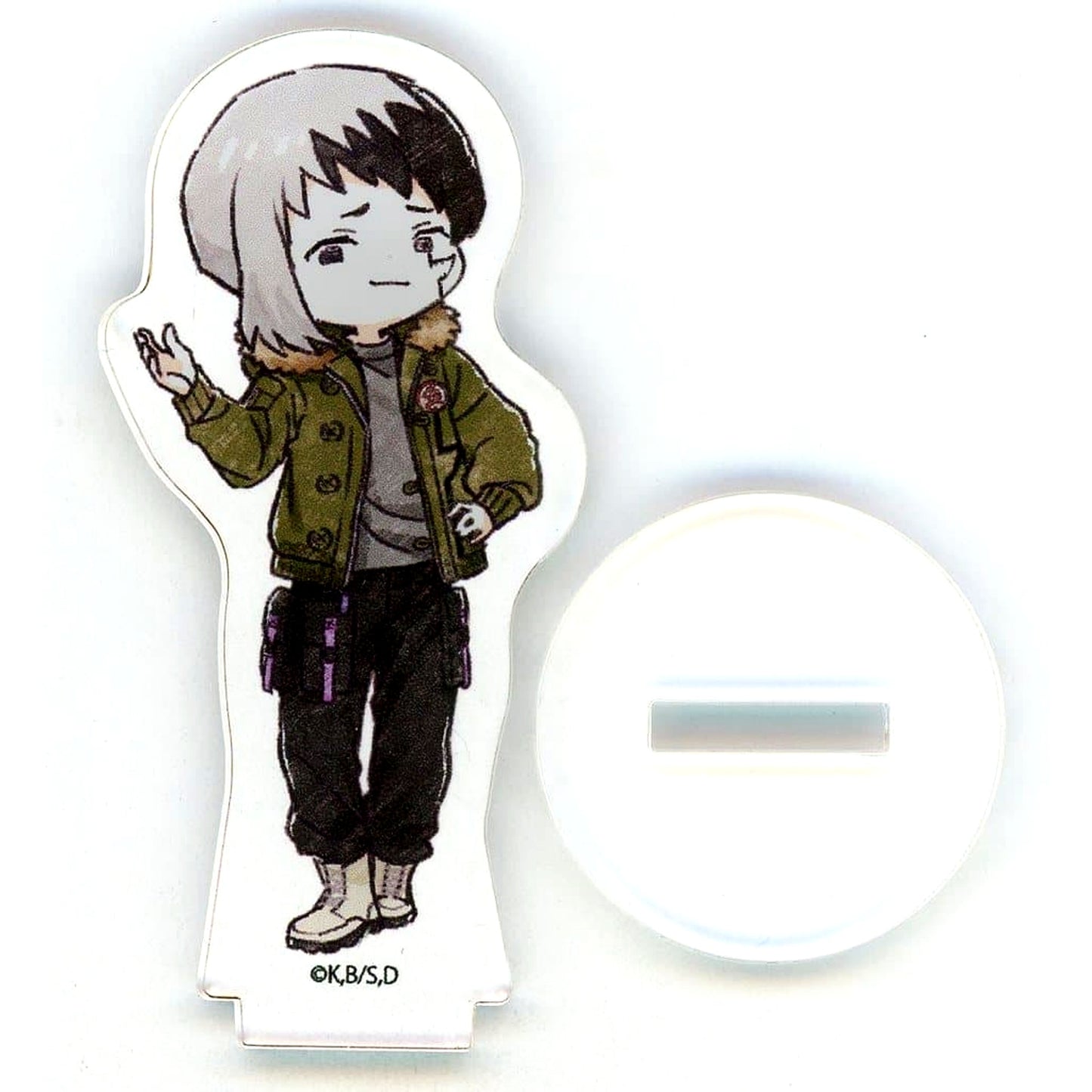 Gen Asagiri Dr.STONE POP UP STORE GraffArt Illustration Acrylic Petit Stand No.18 Flight Jacket Ver. [USED]