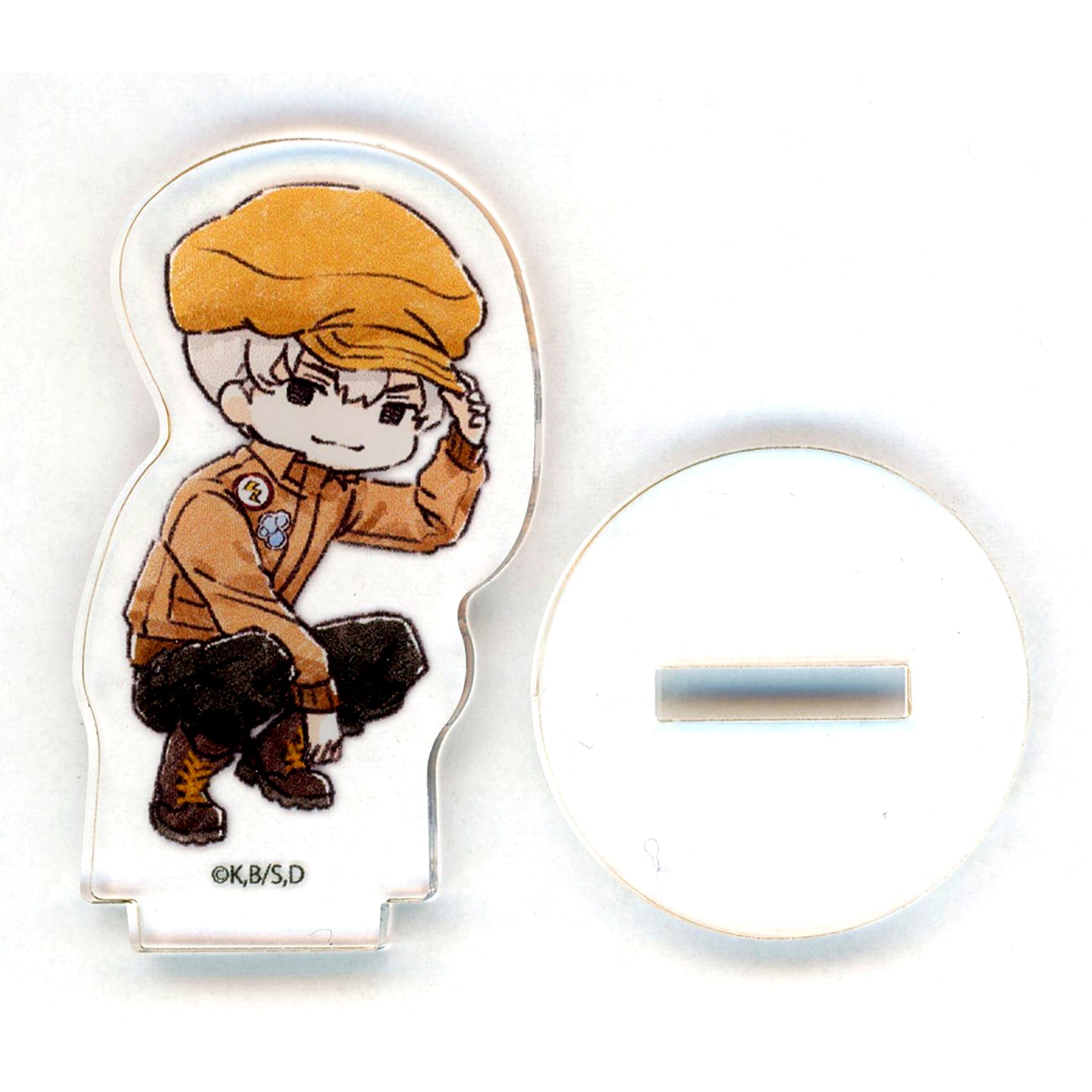 Ukyo Saionji - GraffArt Illustration Dr. Stone POP UP STORE Acrylic Petit Stand 18. Flight Jacket Ver. [USED]