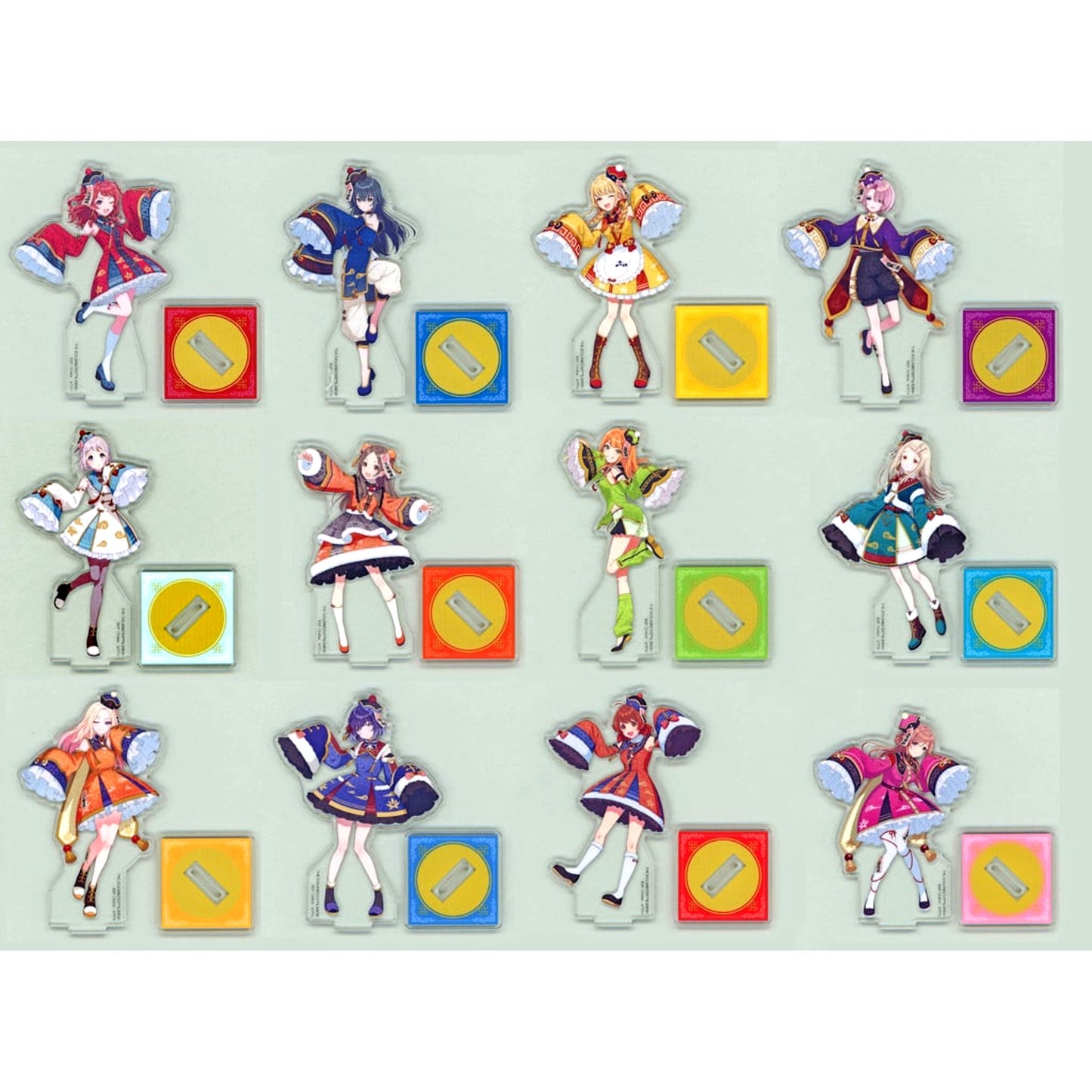 Set of 12 Newly Drawn Acrylic Stand Ichiban Kuji Gakuen Idolmaster Part 3 Prize H [USED]