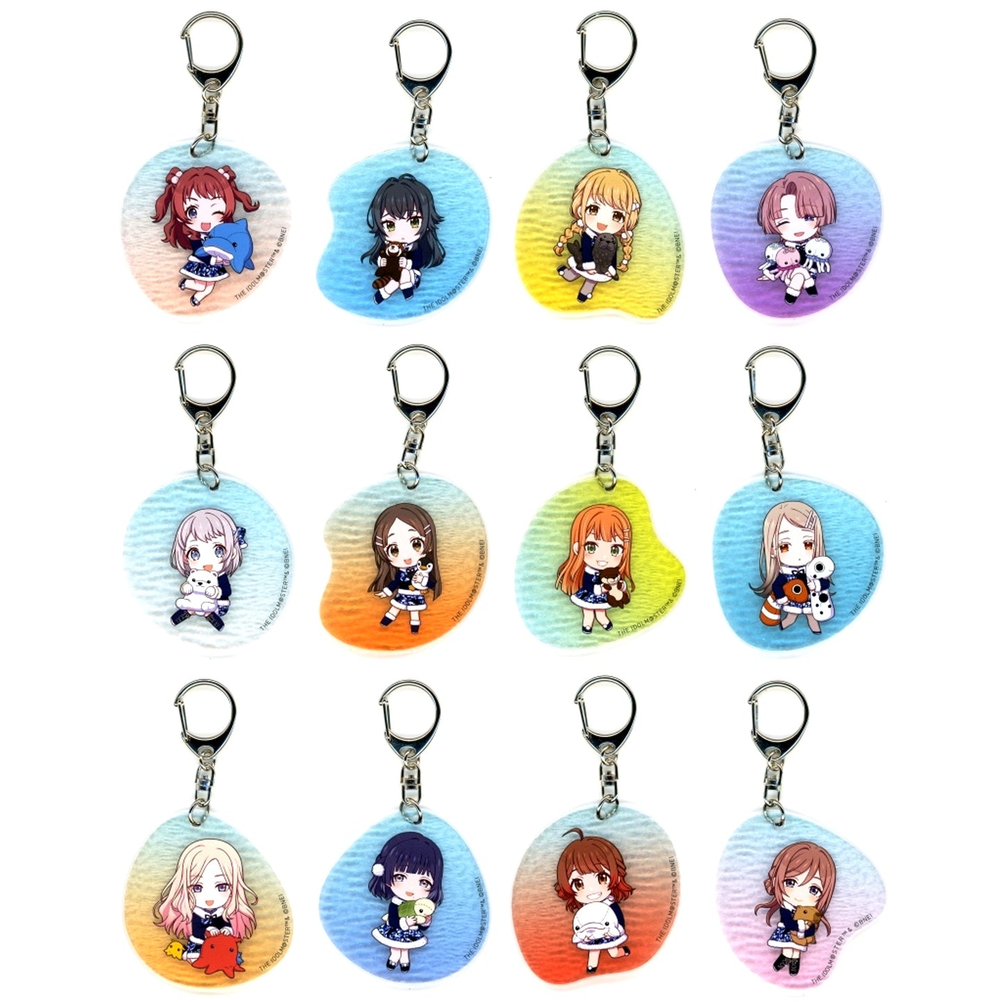 Set of 12 Gakuen Idolmaster Water Surface Acrylic Keychain Yokohama Hakkeijima Sea Paradise Hatsuboshi Paradise [USED]