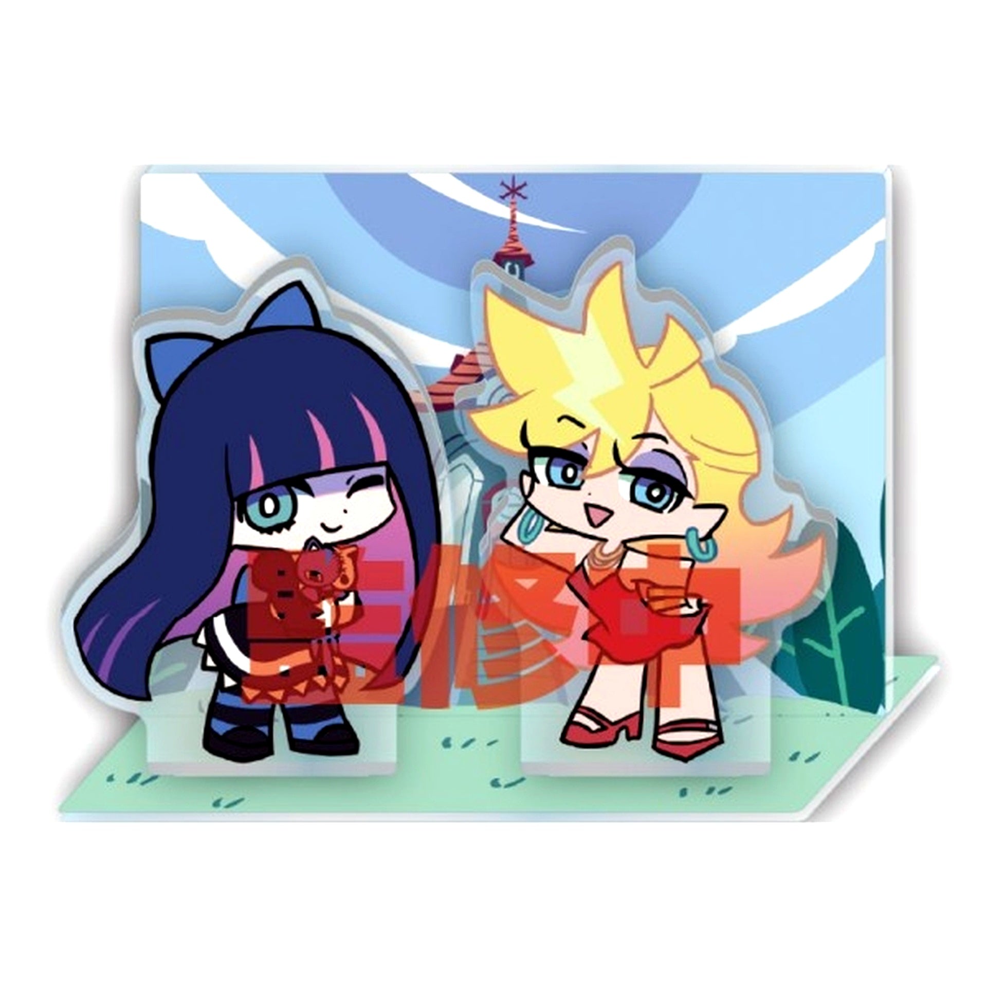Panty & Stocking 1. Diorama Acrylic Stand New PANTY & STOCKING with GARTERBELT [USED]