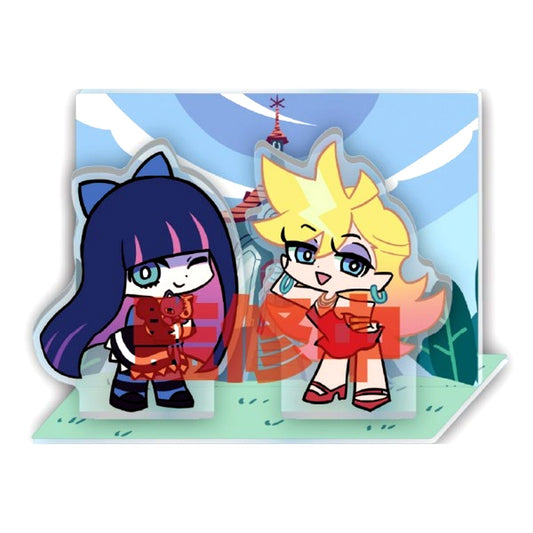 Panty & Stocking 1. Diorama Acrylic Stand New PANTY & STOCKING with GARTERBELT [USED]