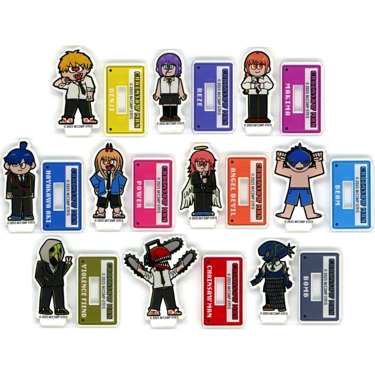 Set of 10 Chainsaw Man The Movie: Reze Arc Retro Game Trading Mini Acrylic Stand [USED]