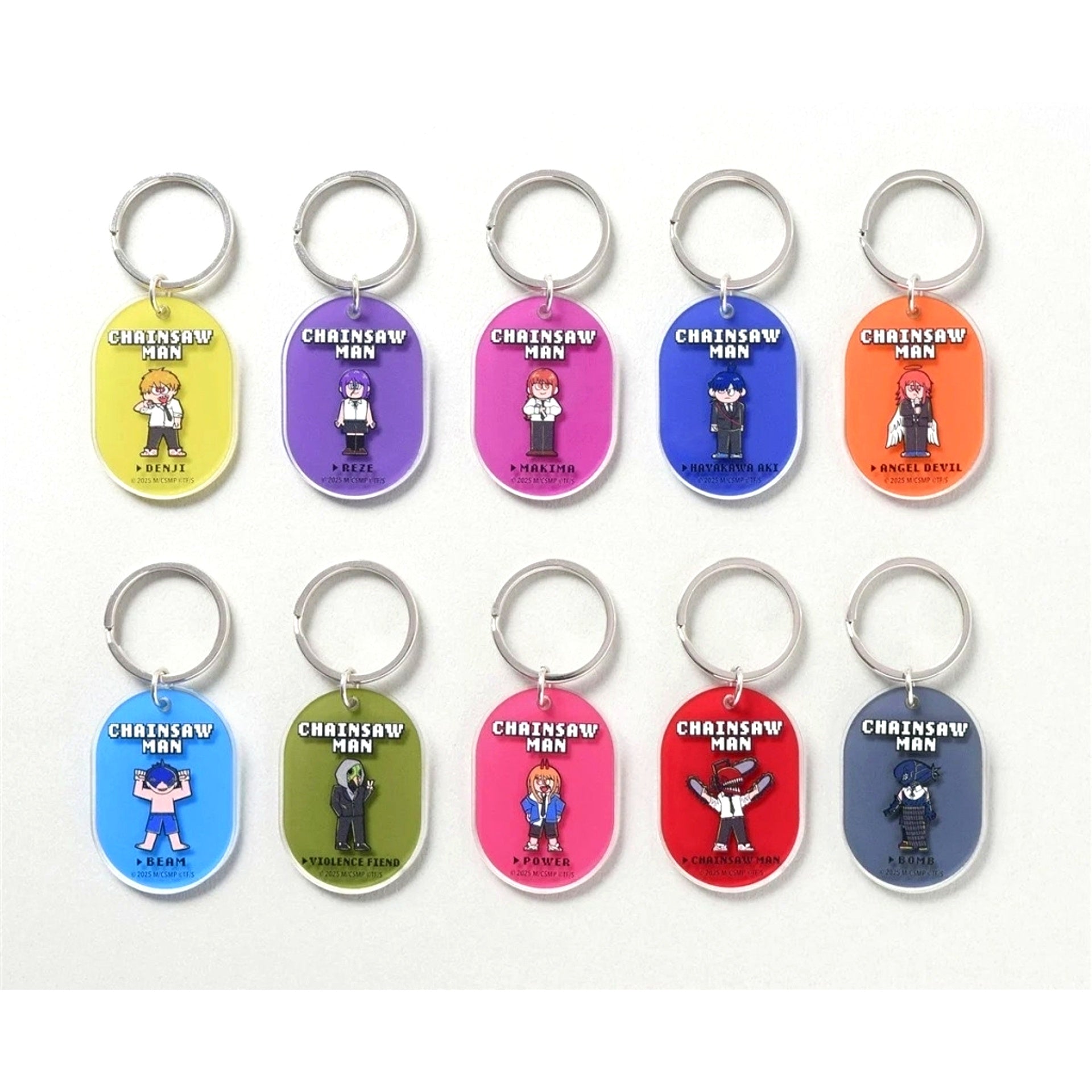 Set of 10 Chainsaw Man The Movie: Reze Arc Retro GAME Trading Color Acrylic Keychain [USED]
