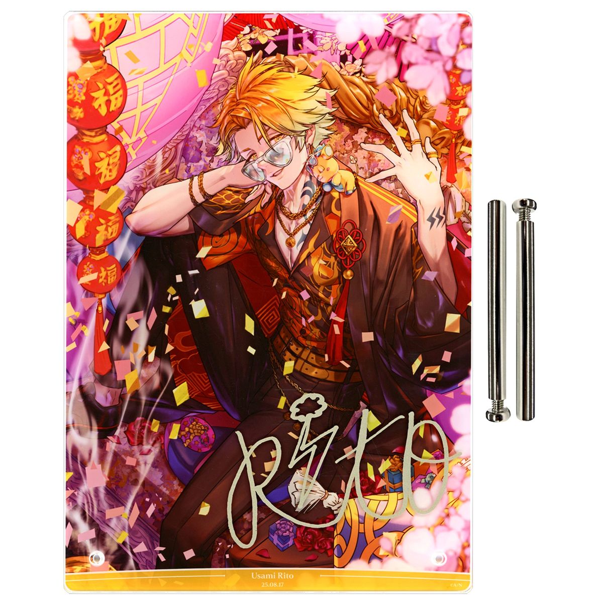 Usami Rito B5 Acrylic Panel Foil Stamped Replica Autograph Virtual YouTuber Nijisanji Birthday 2025 Bonus Item Single Item [USED]