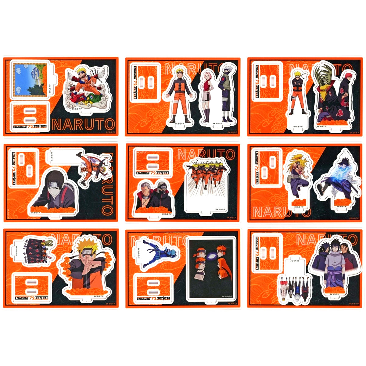 Set of 9 Naruto Shippuden Acrylic Stand Collection Naruto 72 series [USED]