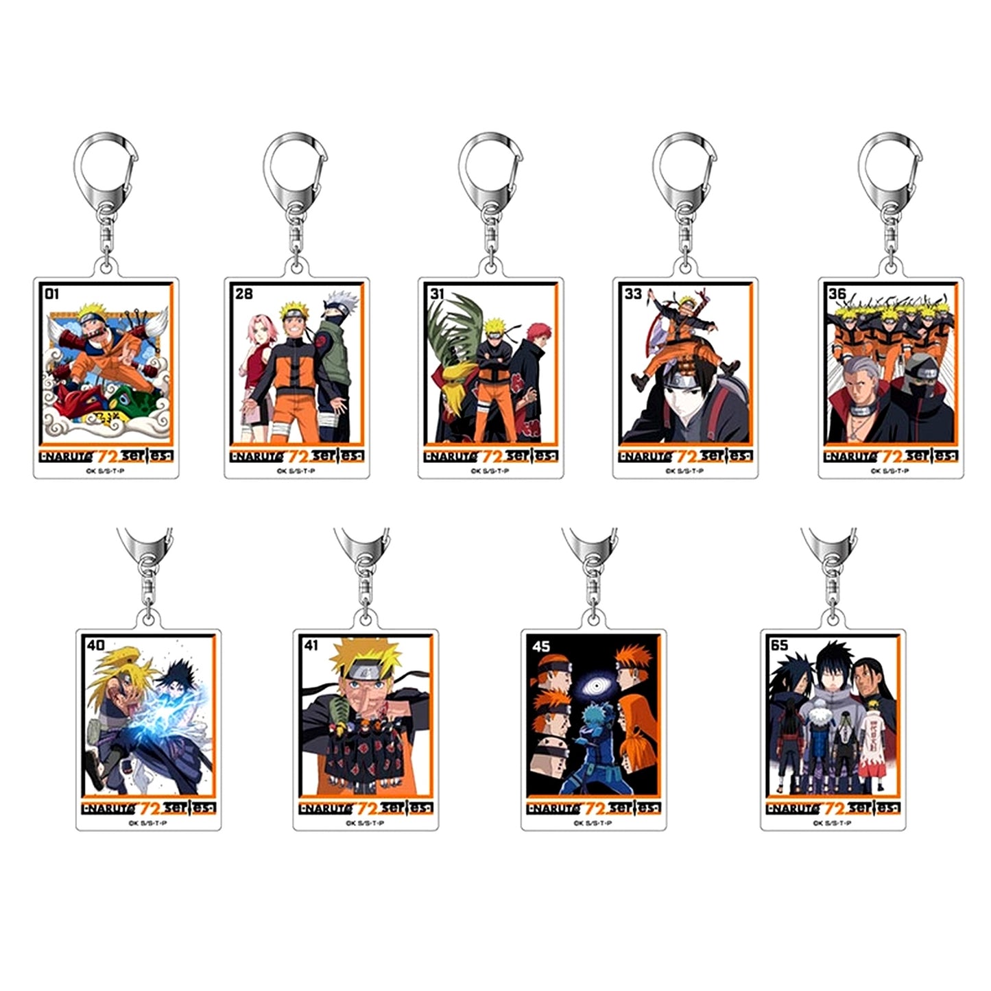 Set of 9 Naruto Shippuden Acrylic Keychain Naruto 72 series [USED]