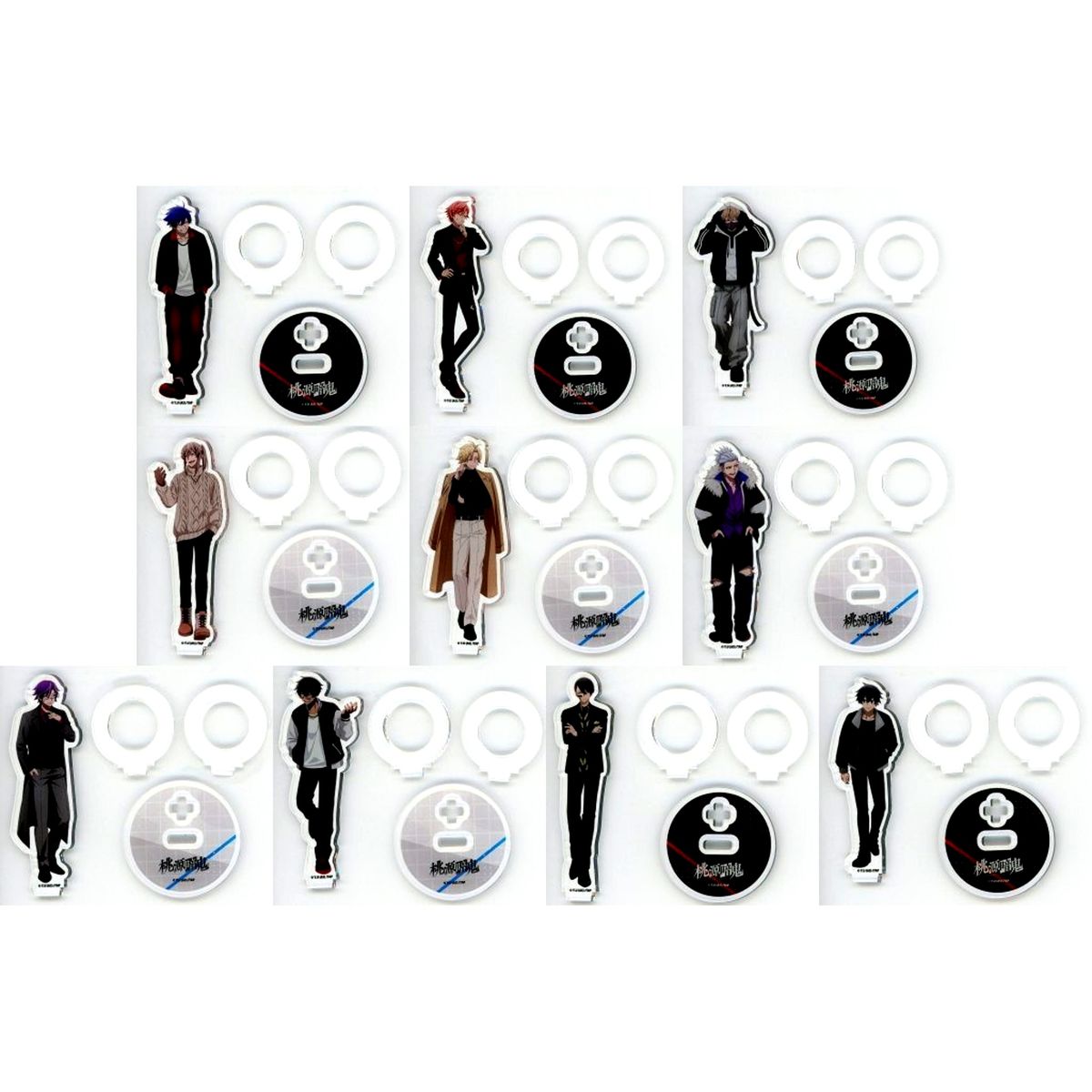 Set of 10 Togen Anki: Dark Demon of Paradise POP UP SHOP Off Shot Style Ring Attached Mini Acrylic Stand [USED]
