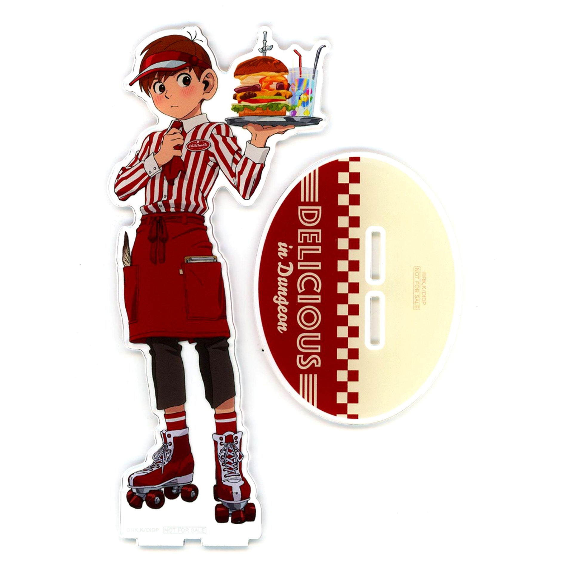 Chilchuck Tims American Diner Ver. Delicious in Dungeon Illustration Ataritsuki Ichigeki Collection 75mm Hologram Button Winning Prize Extra Large Acrylic Stand [USED]