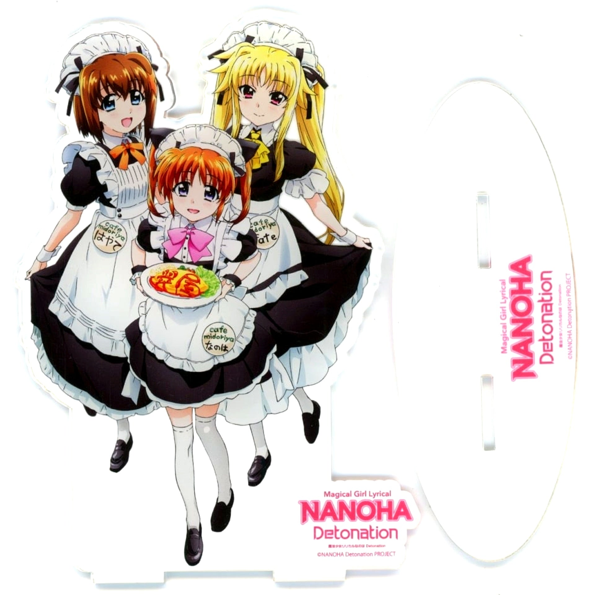 Nanoha Takamachi & Fate T. Harlaown & Hayate Yagami Maid Ver. Acrylic Stand Figure Magical Girl Lyrical Nanoha Detonation [USED]