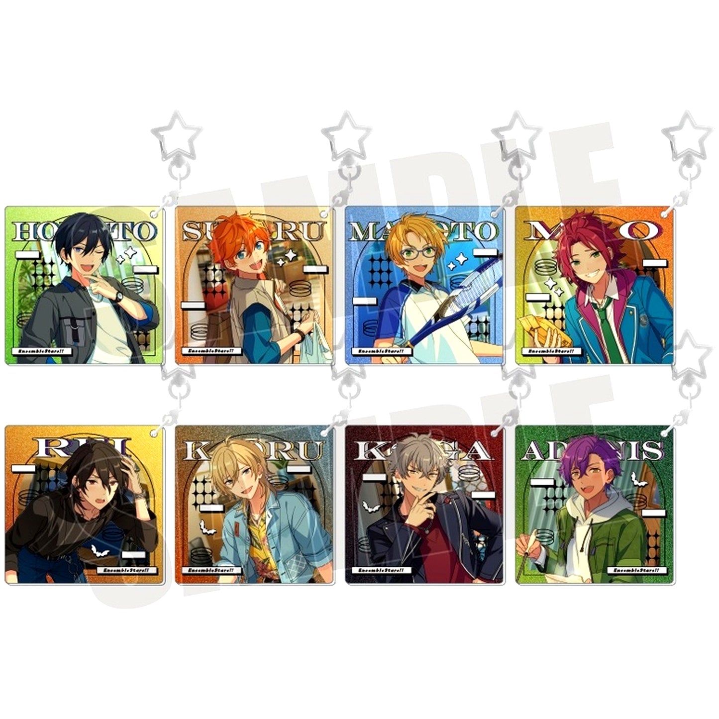 Set of 8 Ensemble Stars!! Star Keychain Collection Sparkle Vol. 1 [USED]