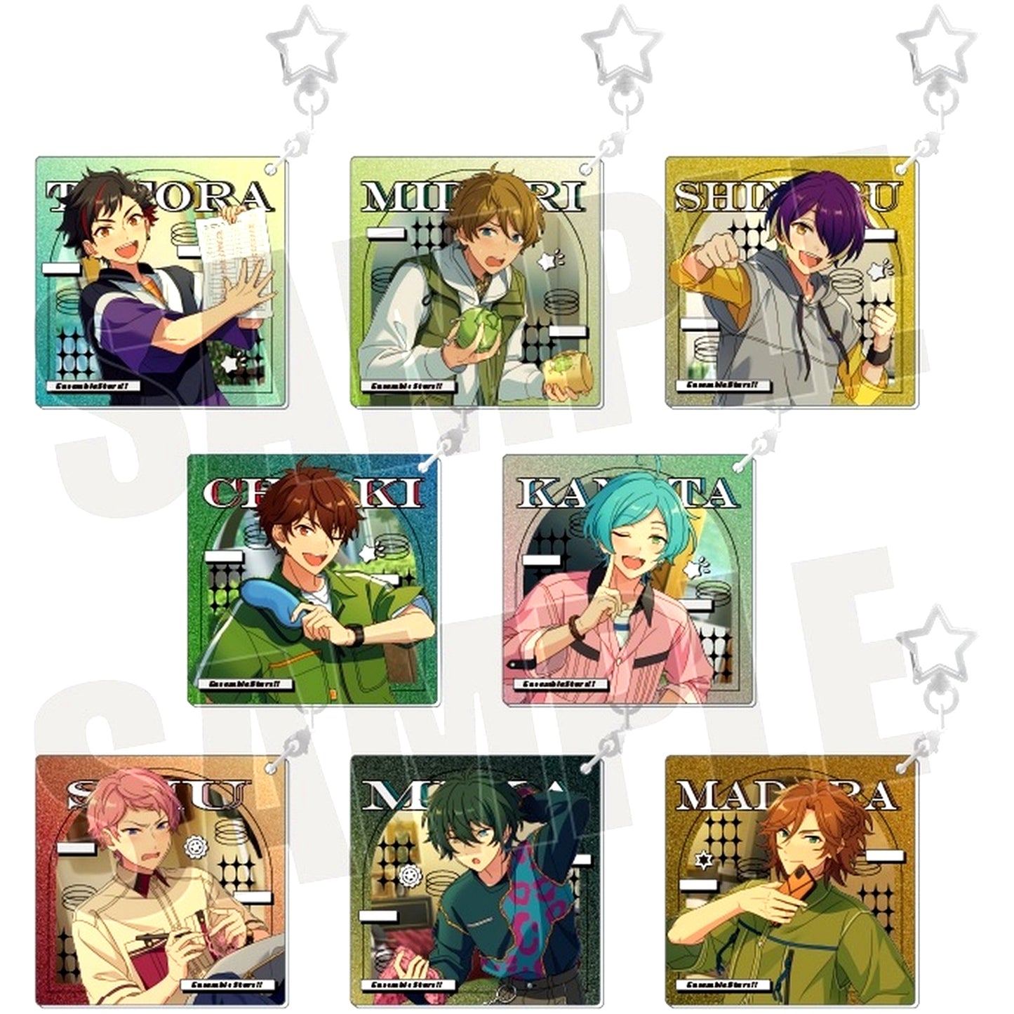 Set of 8 Ensemble Stars!! Star Keychain Collection Sparkle Vol. 6 [USED]