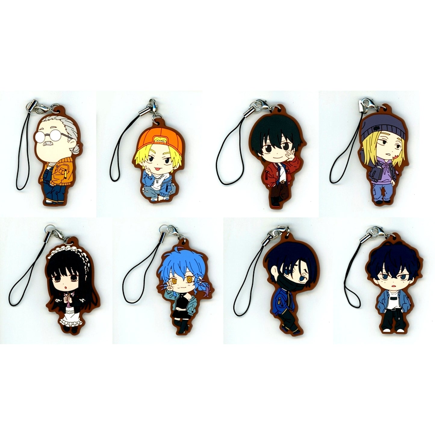 Set of 8 Group SAKAMOTO DAYS Rubber Strap Taito Kuji Street Style Prize E [USED]