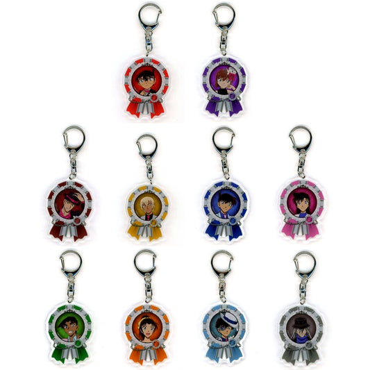 Set of 10 Detective Conan Trading Acrylic Keychain Blouse Style Re-Color Ver. [USED]