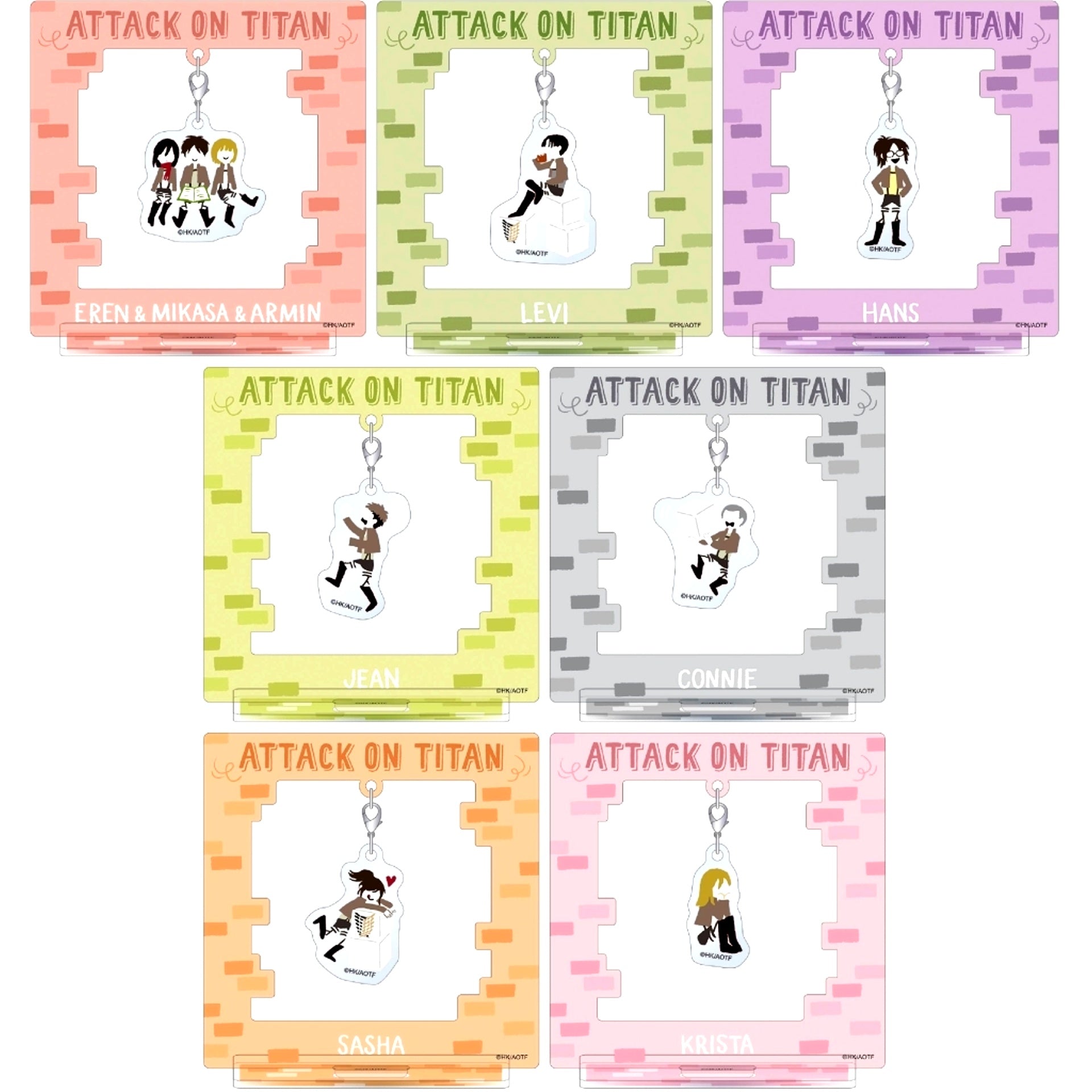 Set of 7 Attack on Titan Yuru Palette Swaying Acrylic Stand Collection [USED]