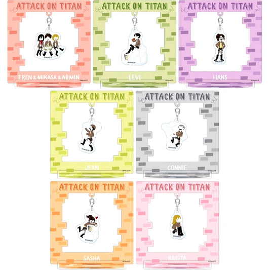 Set of 7 Attack on Titan Yuru Palette Swaying Acrylic Stand Collection [USED]