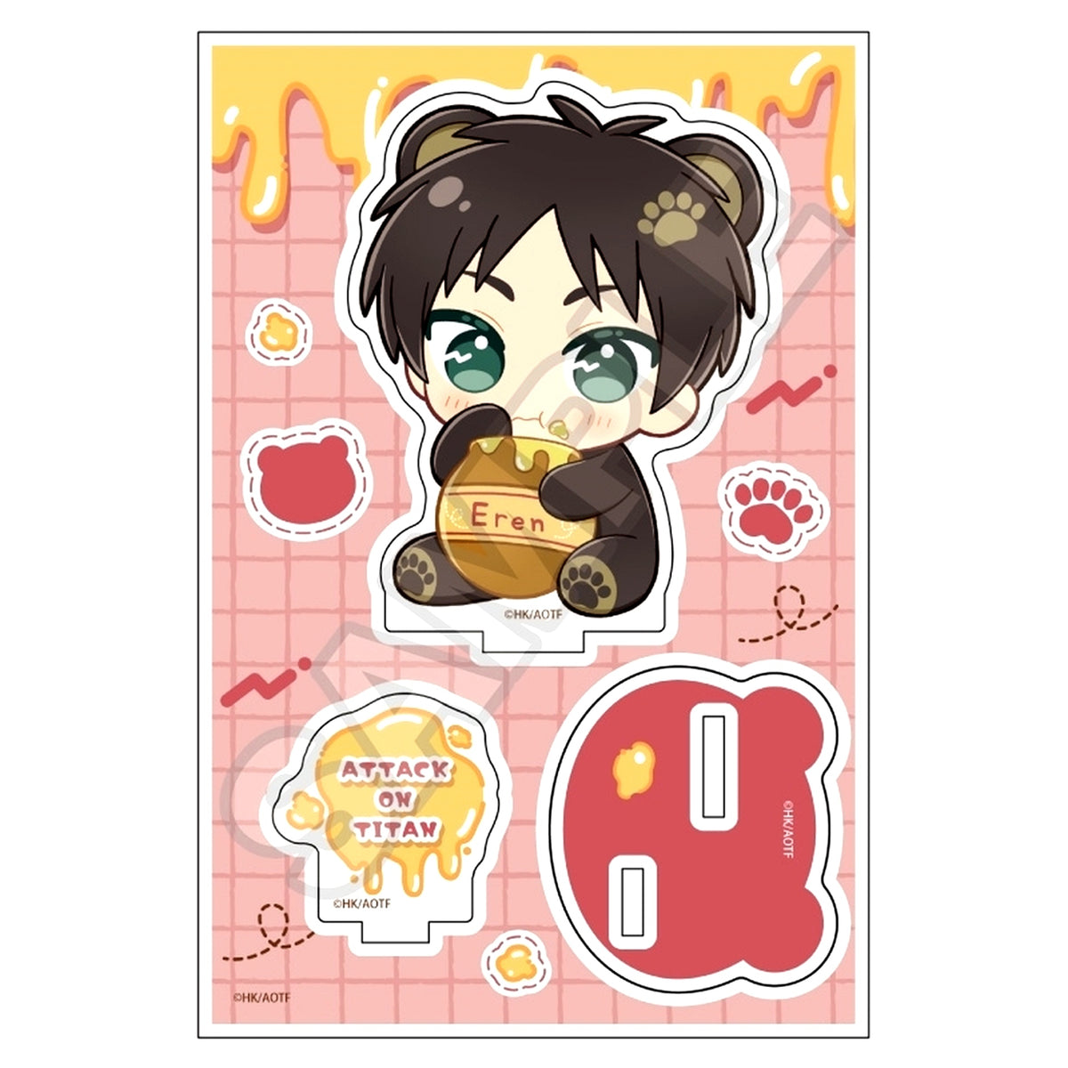 Eren Yeager Nuipiece Friends Hungry Bear Acrylic Stand Jr. Attack on Titan [USED]