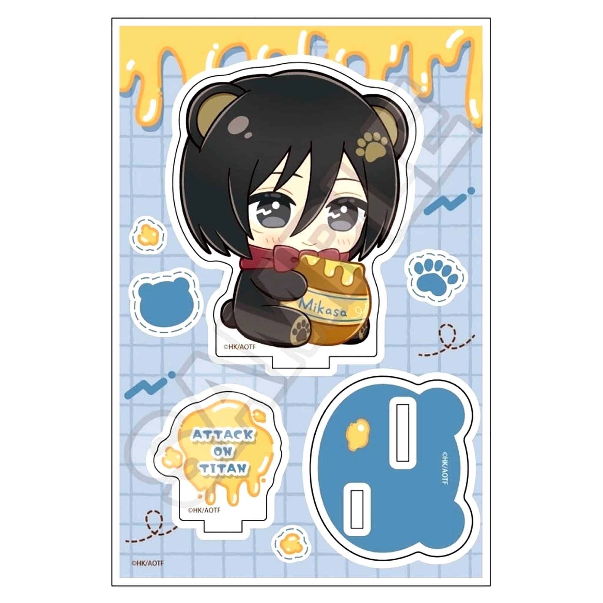 Mikasa Ackerman Attack on Titan Nuipiece Friends Harapeko Kuma Acrylic Stand Jr. [USED]