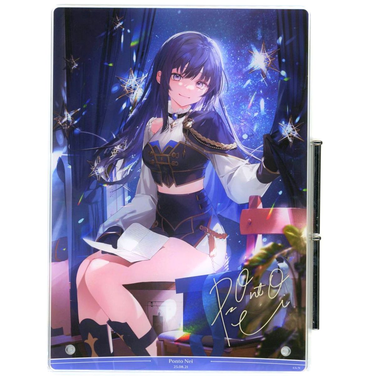 Ponto Nei B5 Acrylic Panel Gold Stamped Replica Autographed Bundle Bonus Virtual YouTuber Nijisanji 2025 Birthday [USED]