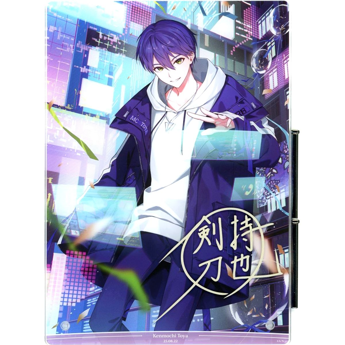 Toya Kenmochi B5 Acrylic Panel Gold Stamped Replica Autographed Bundle Bonus Virtual YouTuber Nijisanji 2025 Birthday [USED]