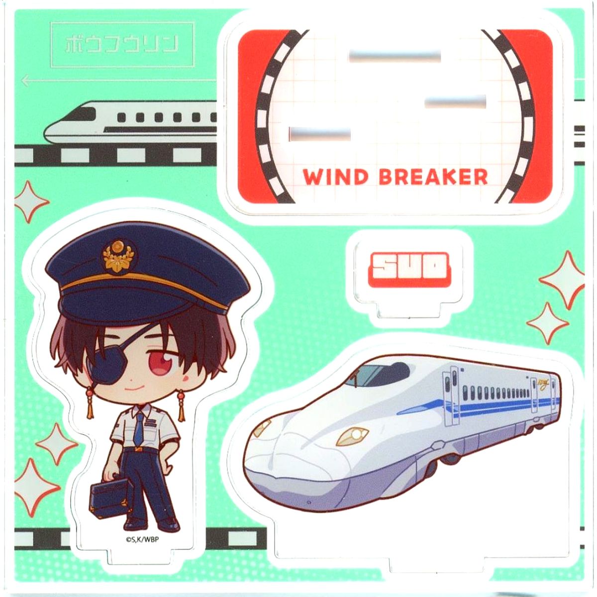 Hayato Suo Wind Breaker Acrylic Stand Plate JR Tokai x WIND BREAKER - Going by Shinkansen - Expedition Bofurin in Nagoya [USED]