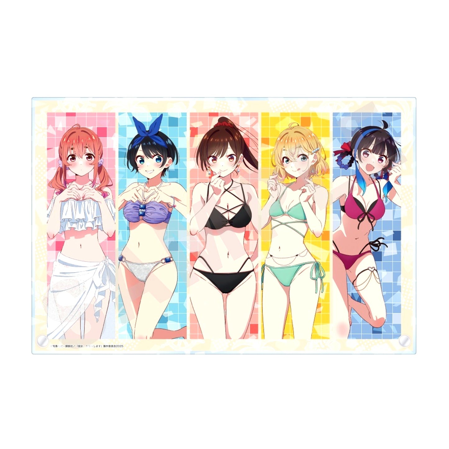 All Characters Rent-a-Girlfriend Hologram Acrylic Plate Redesign [USED]