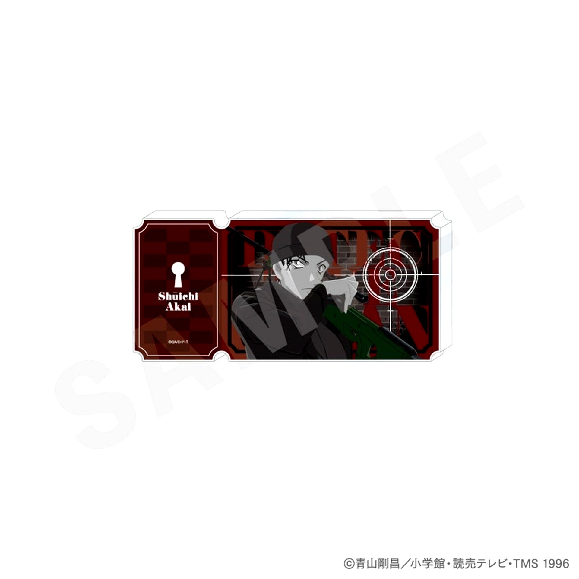 Shuichi Akai Monochrome Ver. Detective Conan Paintract Series Ticket Style Acrylic Block [USED]