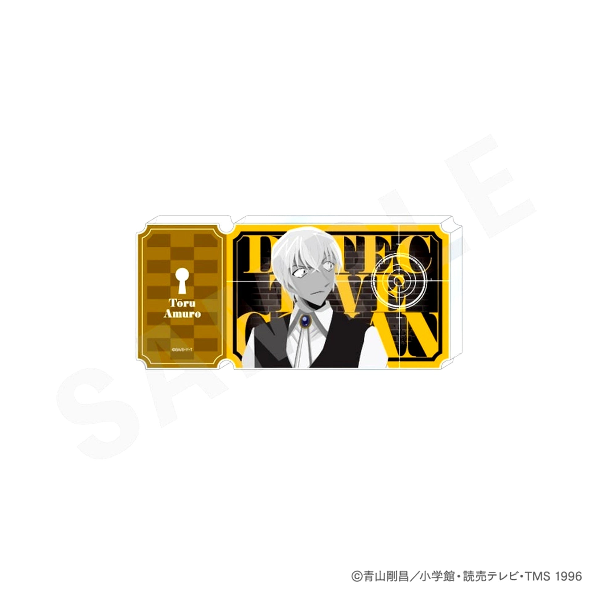 Toru Amuro Monochrome Ver. Detective Conan Paintract Series Ticket Style Acrylic Block [USED]