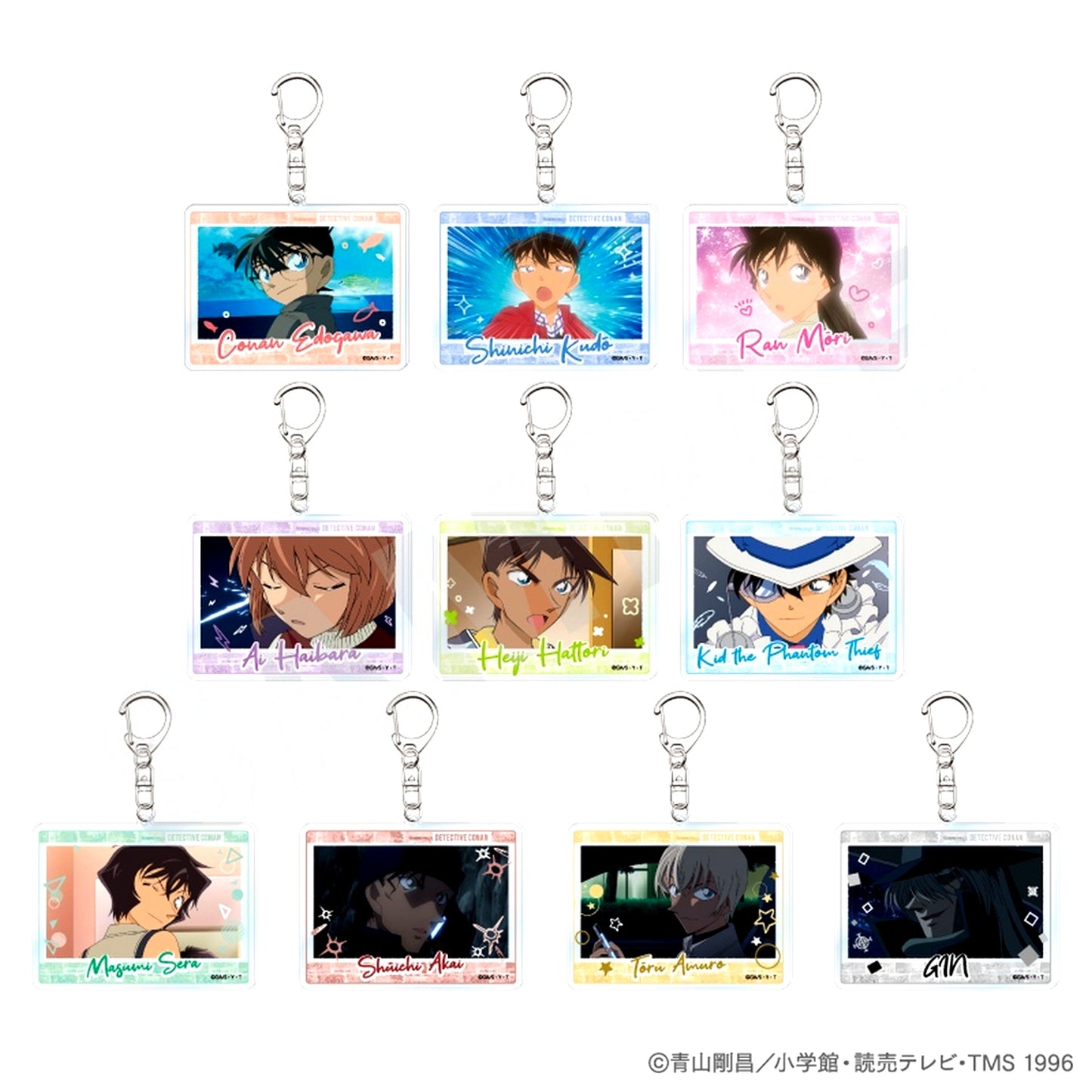 Set of 10 Detective Conan favorite series Trading Scene Shot Keychain [USED]