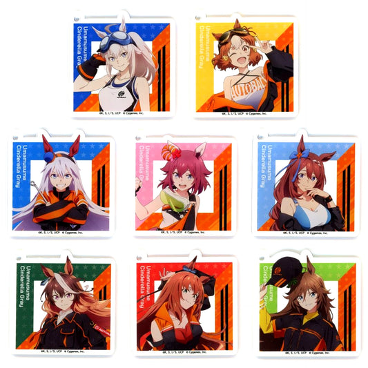Set of 8 Uma Musume Cinderella Gray x Autobacs Trading Acrylic Keychain Vol. 1 [USED]