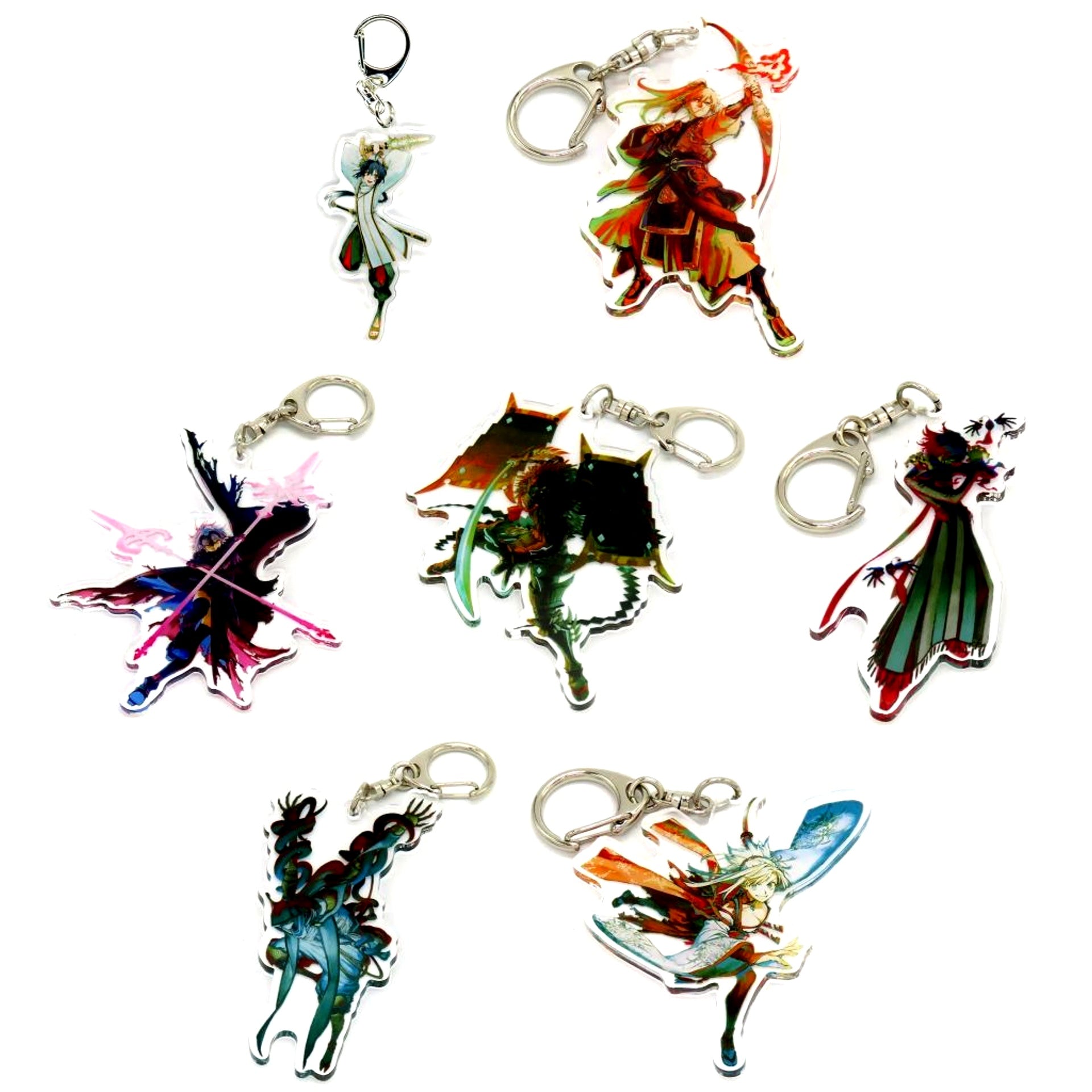 Set of 7 Prize E Acrylic Keychain Fate/Samurai Remnant 2nd Anniversary Online Kuji [USED]