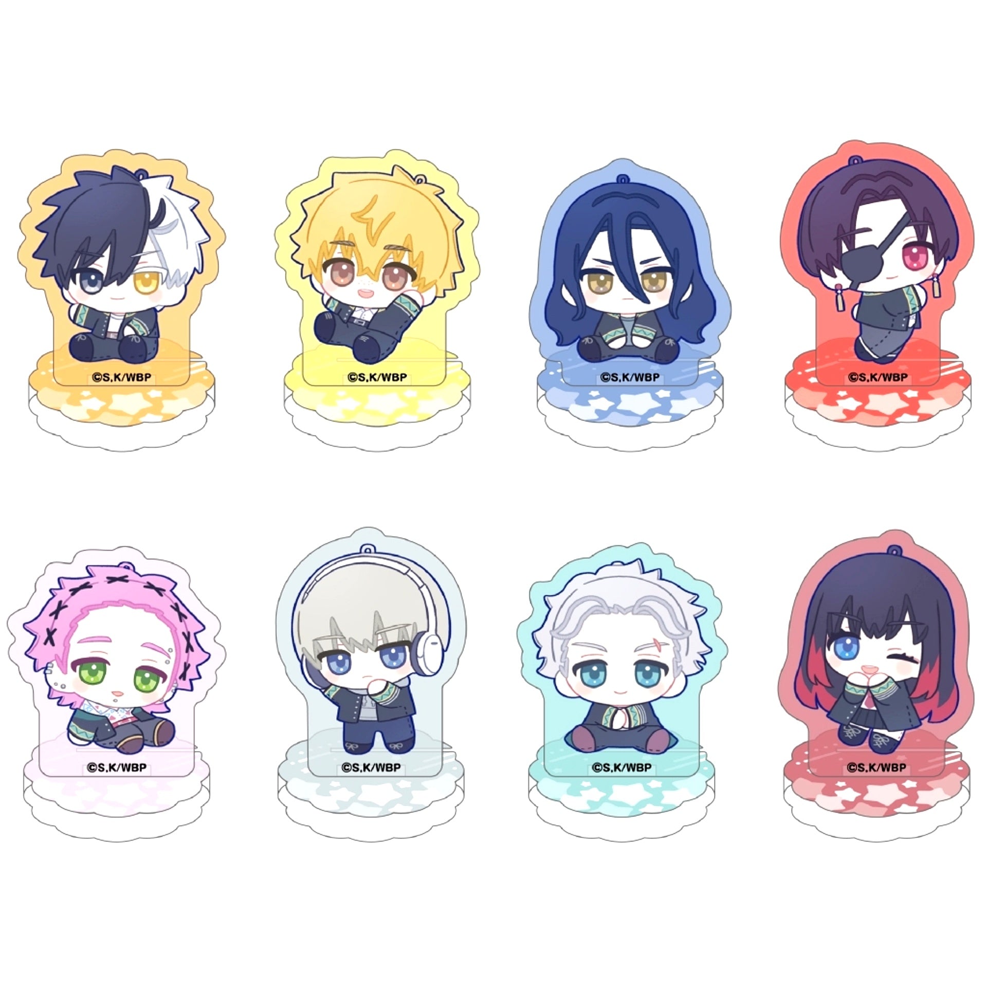 Set of 8 WIND BREAKER Chua Sta Miniature Acrylic Stand Collection Nuipal Skip [USED]