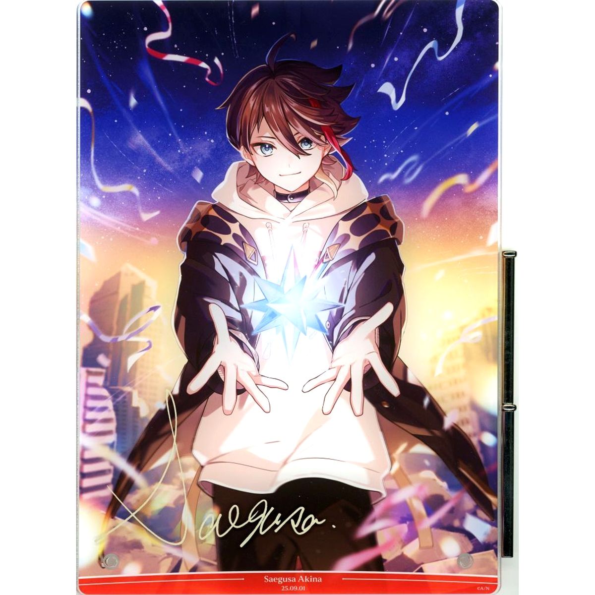 Saegusa Akina B5 Acrylic Panel Foil Reproduction Autographed Virtual YouTuber Nijisanji Birthday 2025 [USED]