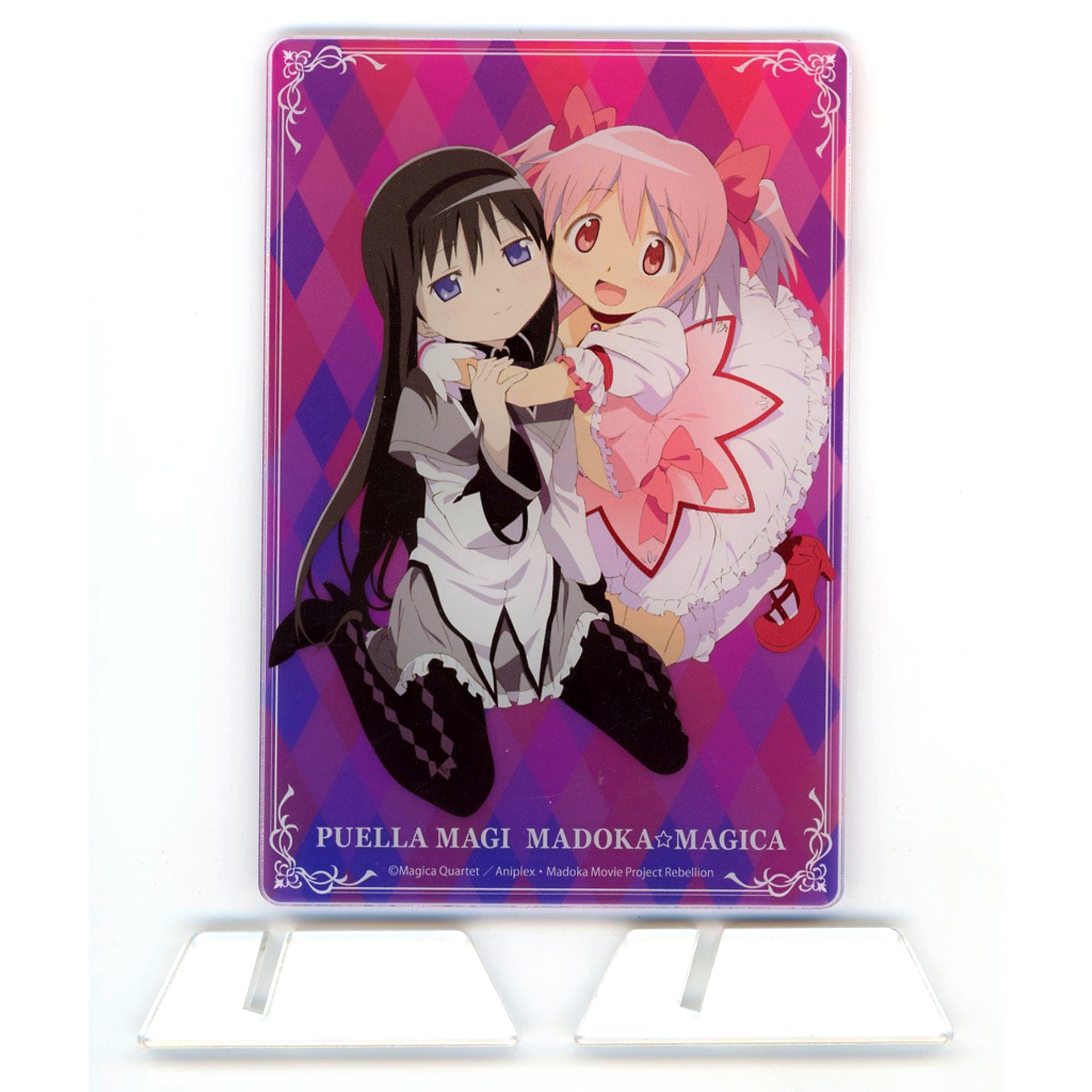 Madoka Kaname & Homura Akemi Puella Magi Madoka Magica The Movie Rebellion x Avail Acrylic Postcard Stand [USED]
