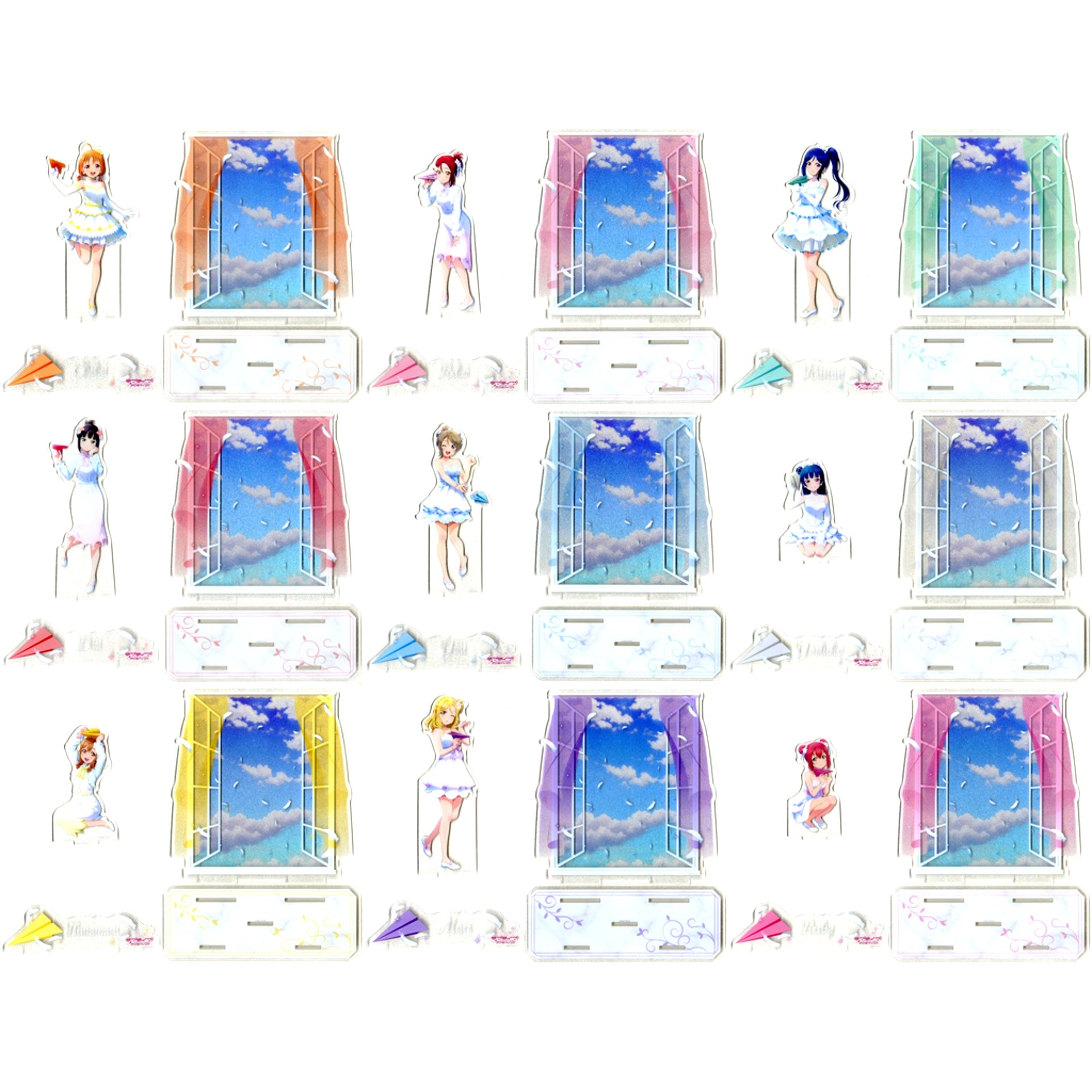Set of 9 Big Diorama Acrylic Stand Thank you. FRIENDS!! Ver. Love Live! Sunshine!! [USED]